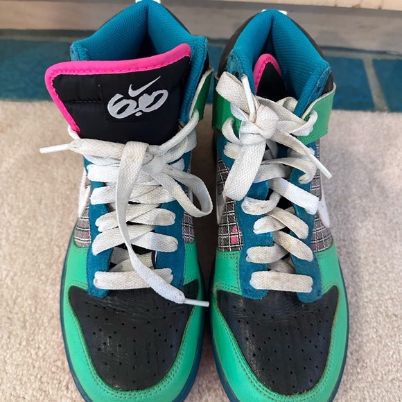Nike Women’s Dunk High 6.0 'Neon Green Pink' Multicolor High-Top Sneakers 7.5 - Picture 2 of 6